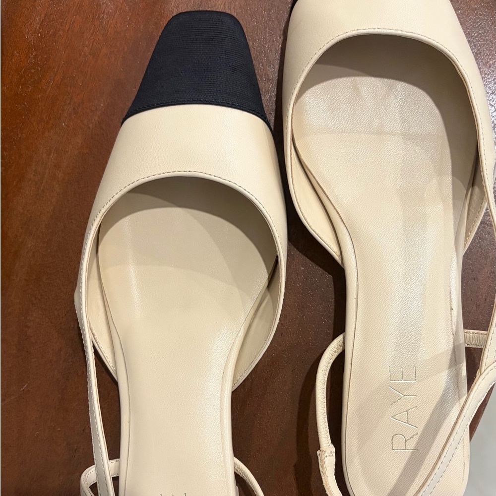 RAYE Cream and Black Heels